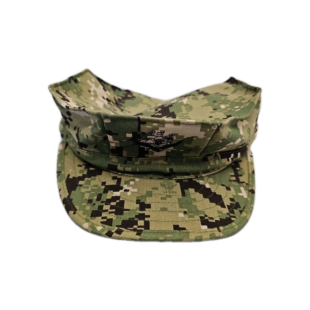 Navy Digital Eight Point Cap Size 7 5/8 Camo Military Combat Hat Armed Forces